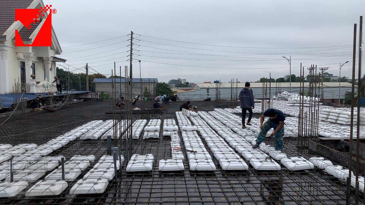 Thi công sàn phẳng công trình Ngọc Mãi tại Thái Nguyên