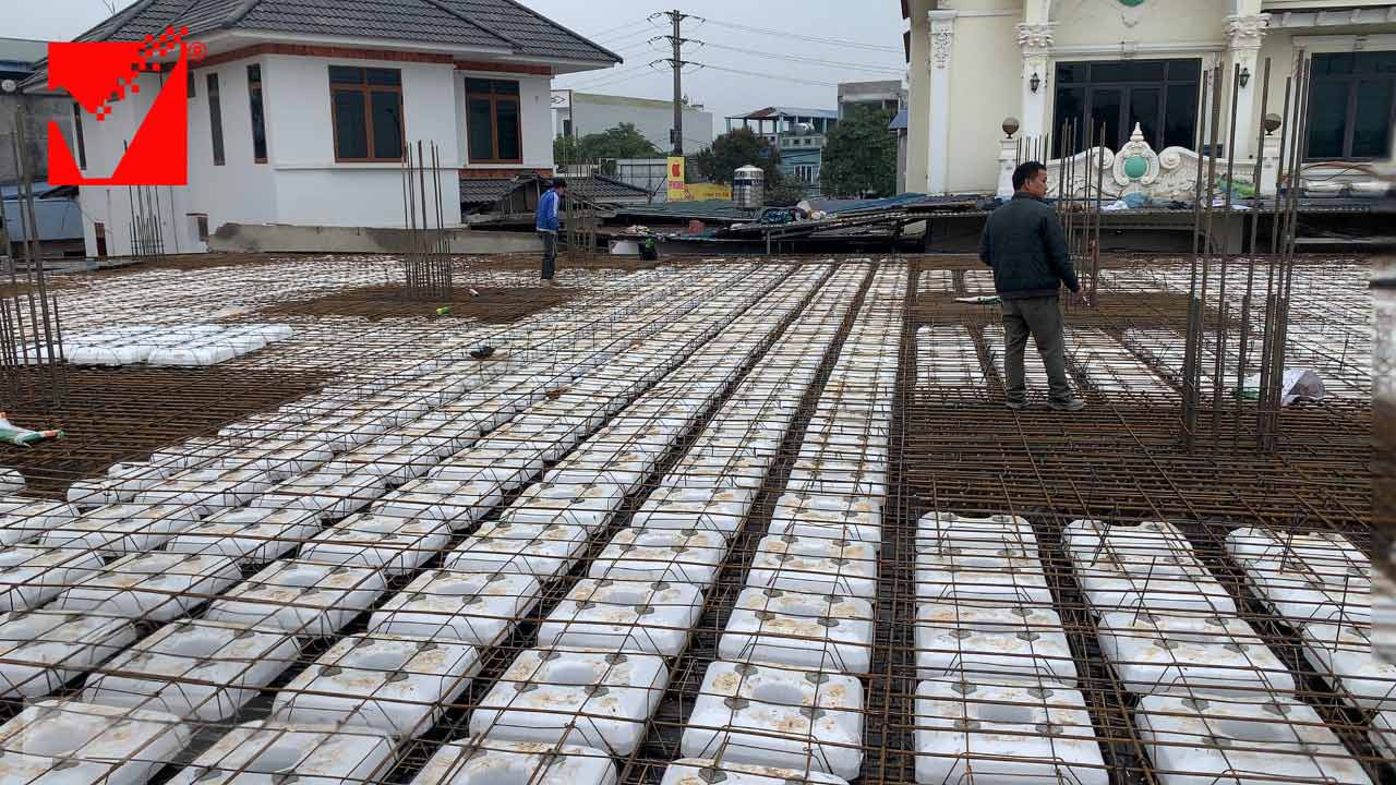 Thi công sàn phẳng công trình Ngọc Mãi tại Thái Nguyên