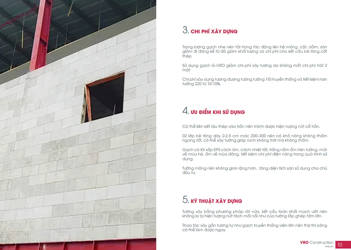 Ưu điểm gạch bê tông nhẹ