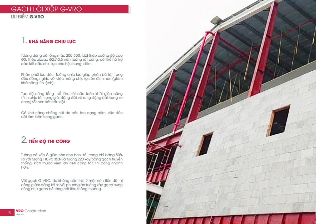 Ưu điểm gạch bê tông nhẹ