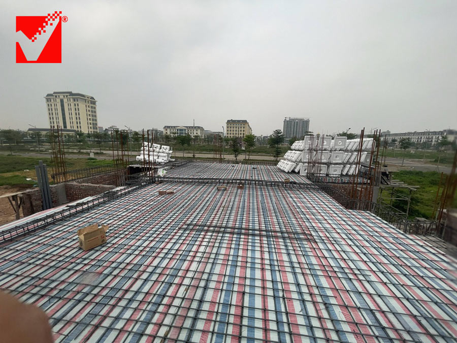Công trình Nguyễn Thủy thi công sàn phẳng lõi xốp VRO