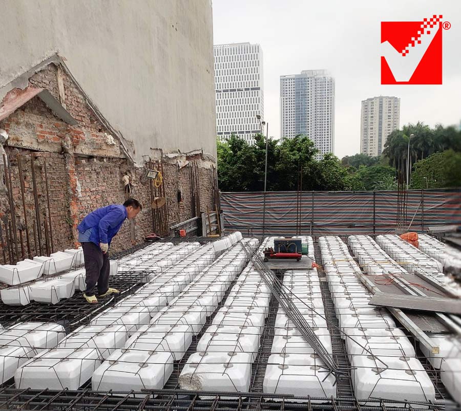 Sàn hộp xốp VRO công trình Quang Đạo - HN