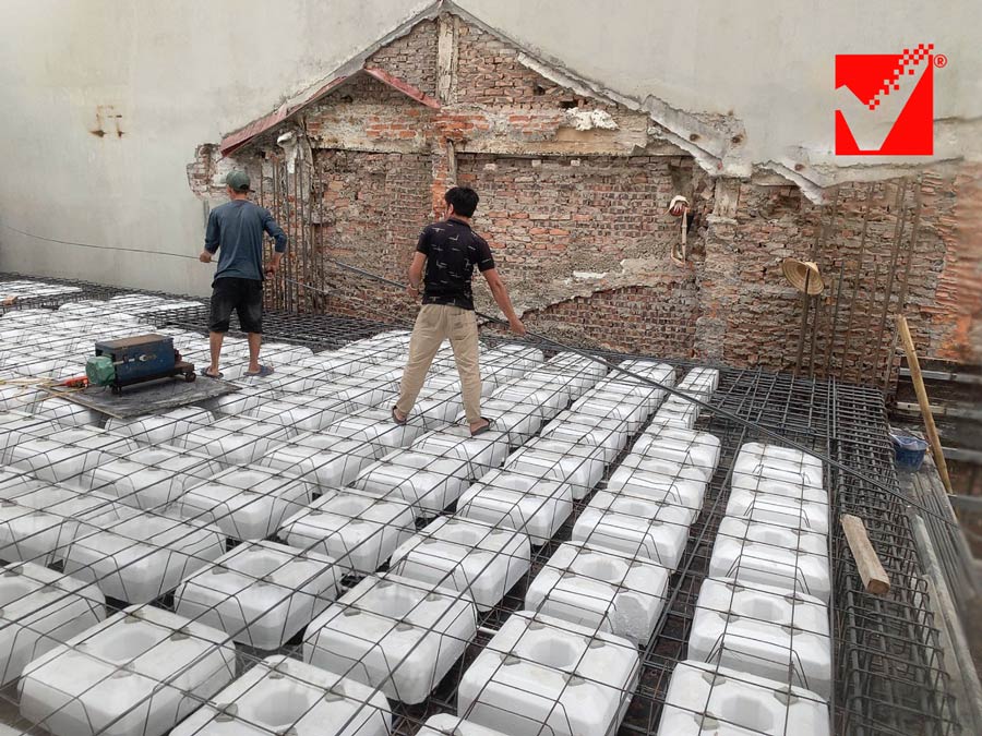 Sàn hộp xốp VRO công trình Quang Đạo - HN