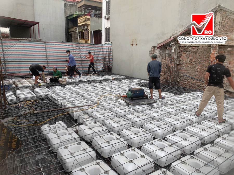 Sàn hộp xốp VRO công trình Quang Đạo - HN