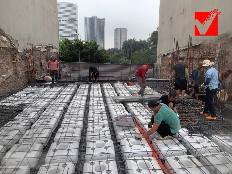 Sàn hộp xốp VRO công trình Quang Đạo - HN