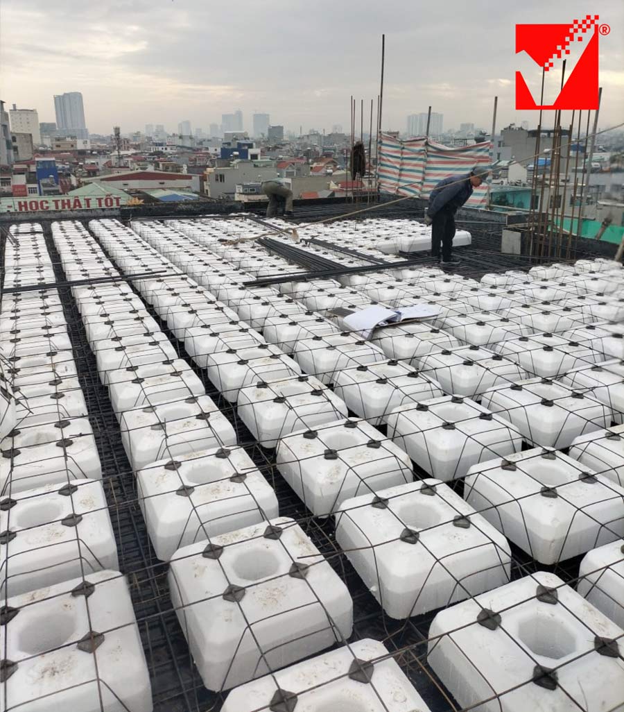 Công trình Hoàng Yến ứng dụng sàn không dầm hộp xốp VRO