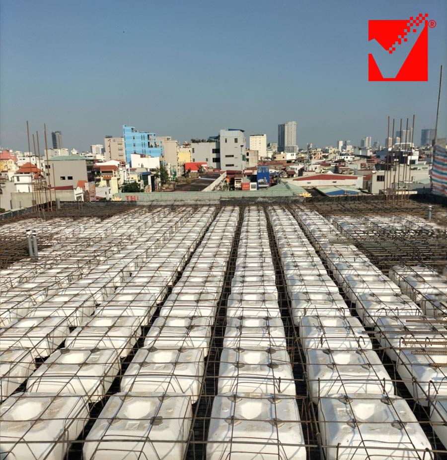 Công trình Hoàng Yến ứng dụng sàn không dầm hộp xốp VRO