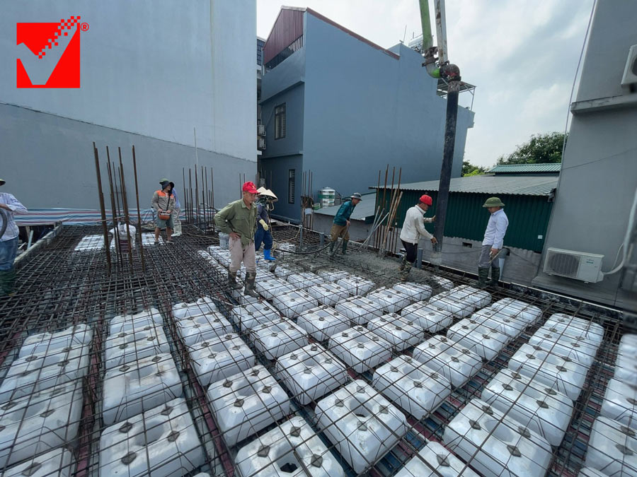 Công trình Minh Luân thi công sàn phẳng VRO vượt nhịp 6.5m