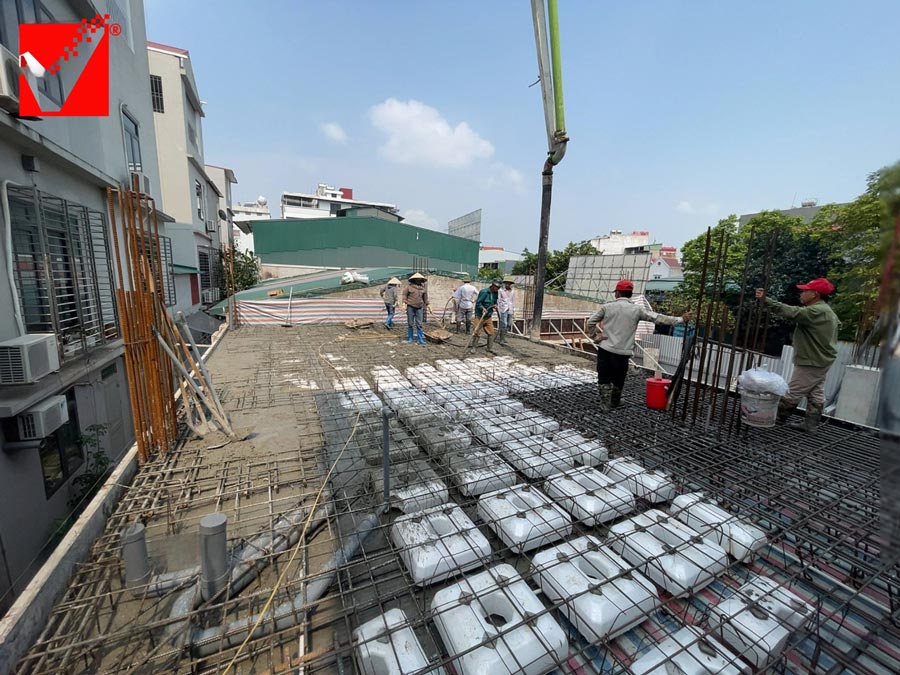 Công trình Minh Luân thi công sàn phẳng VRO vượt nhịp 6.5m
