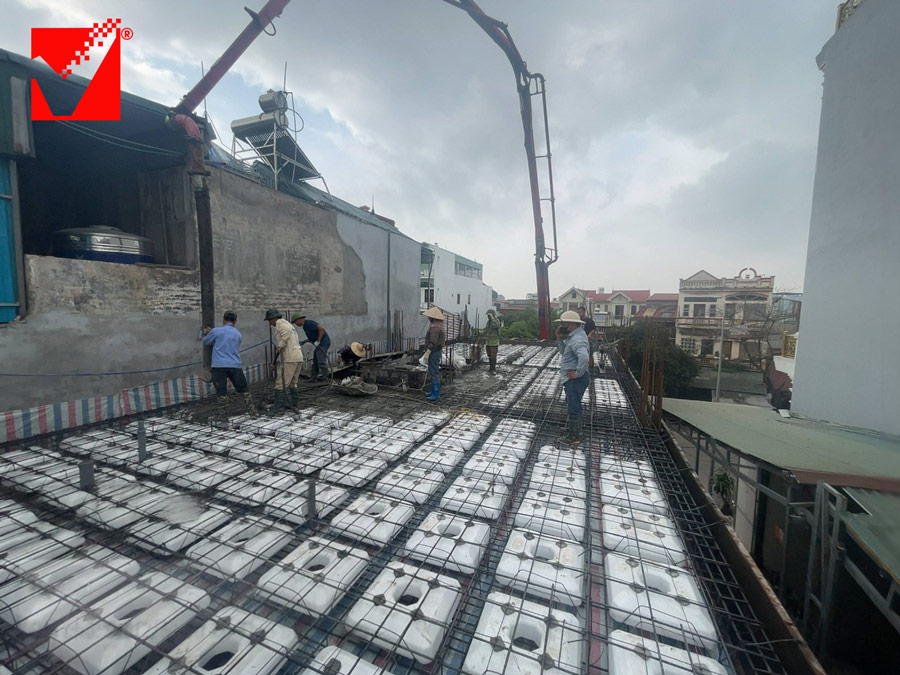 Công trình nhà phố ứng dụng sàn phẳng VRO
