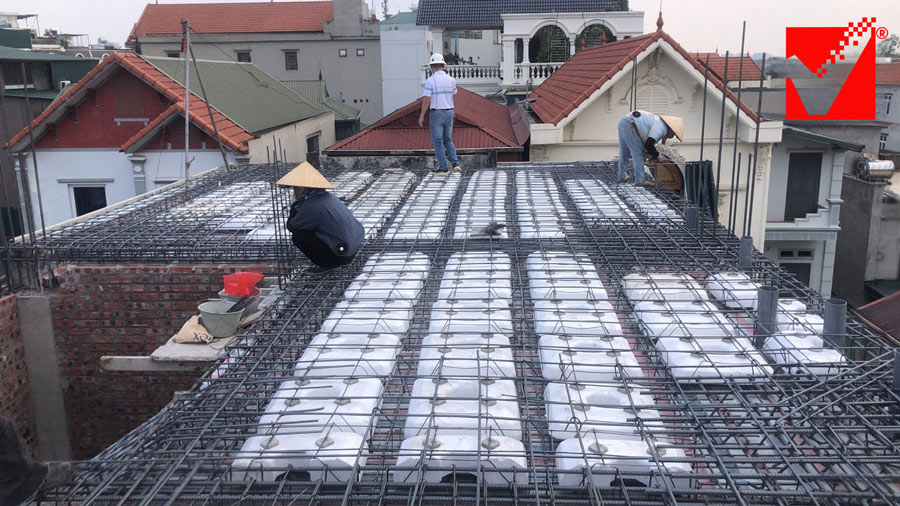 Thi công sàn phẳng không dầm công trình Nhật Hào - Ninh Hiệp