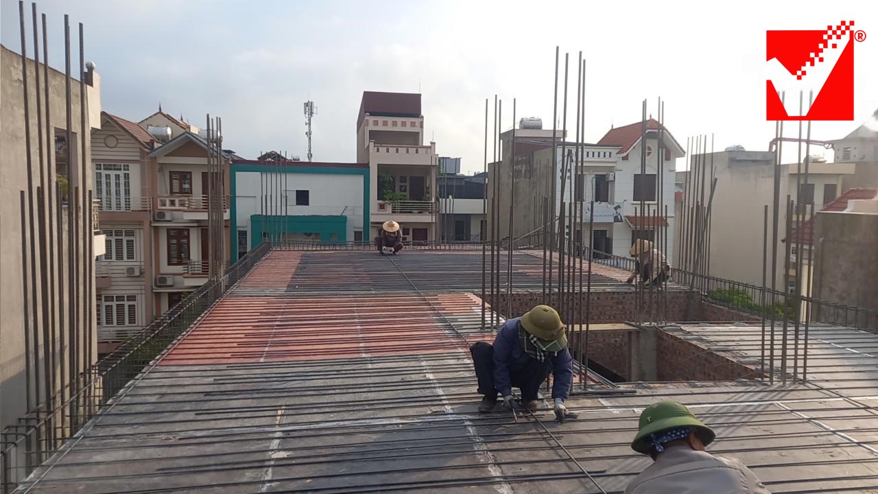 Thi công sàn phẳng Công trình Lan Hương - Hải Dương