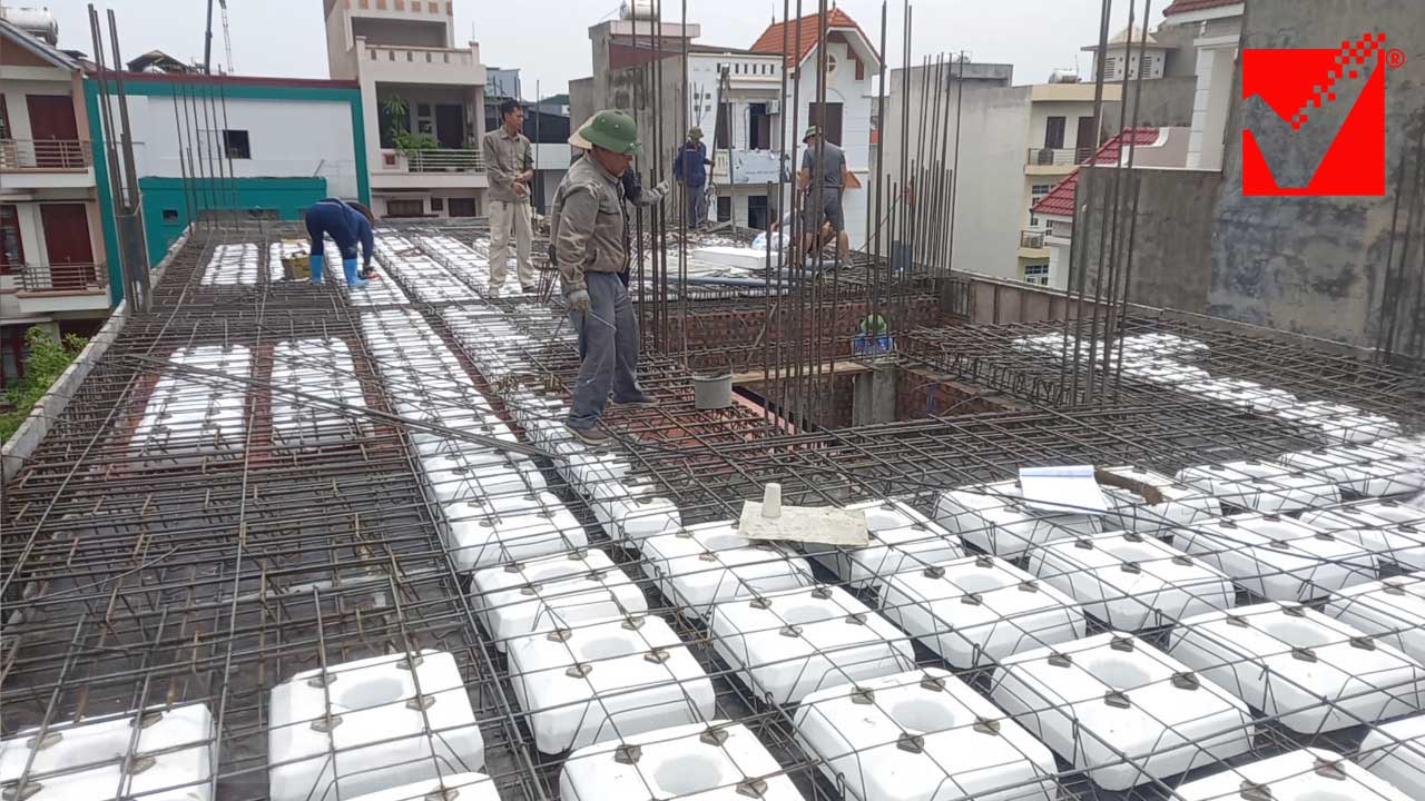 Thi công sàn phẳng Công trình Lan Hương - Hải Dương