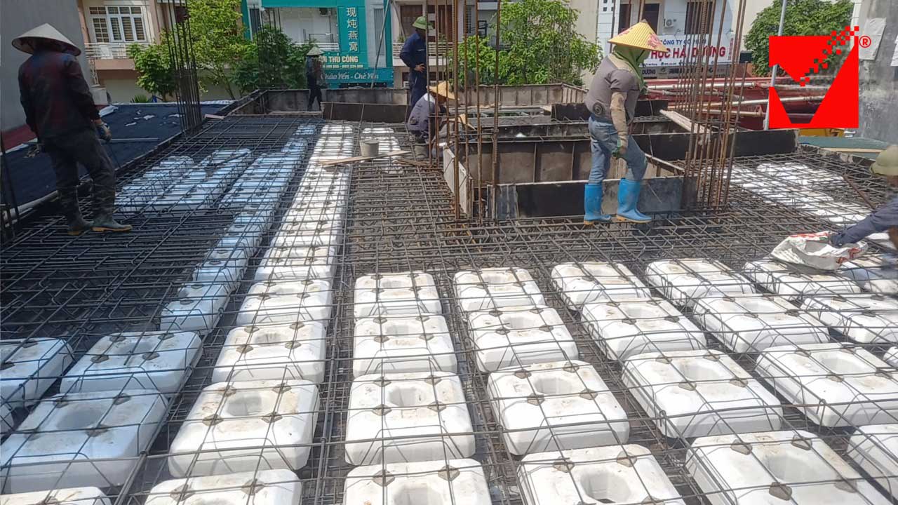 Thi công sàn phẳng Công trình Lan Hương - Hải Dương