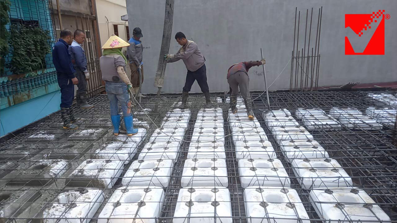 Thi công sàn phẳng Công trình Lan Hương - Hải Dương
