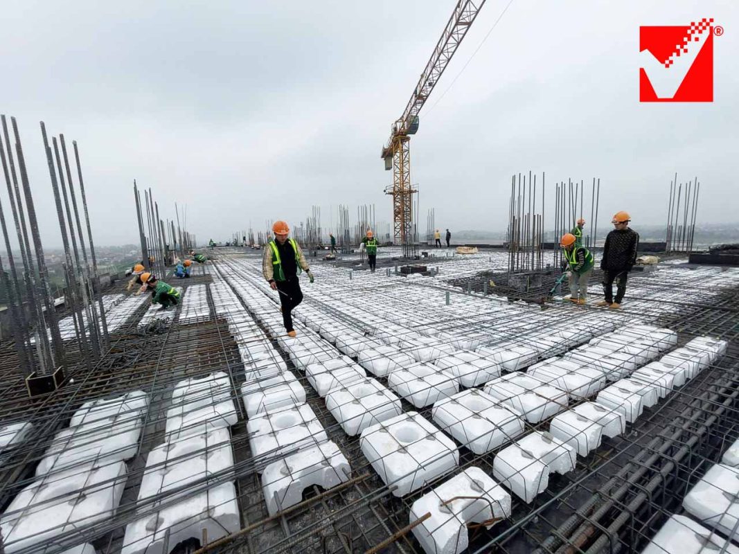 Hình ảnh thực thế thi công sàn xốp VRO