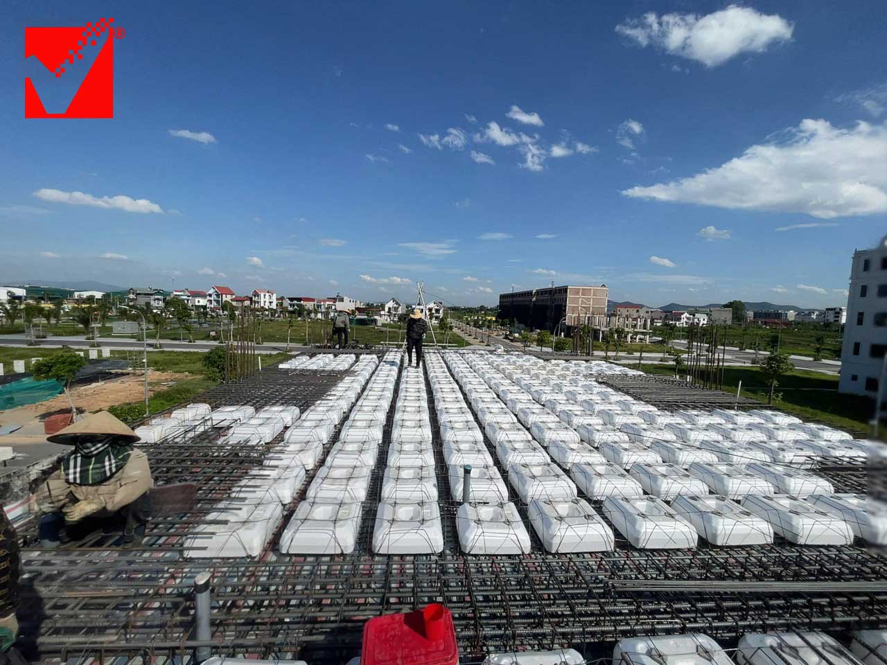 Sàn phẳng lõi xốp công trình Thanh Tuấn tại Bắc Giang
