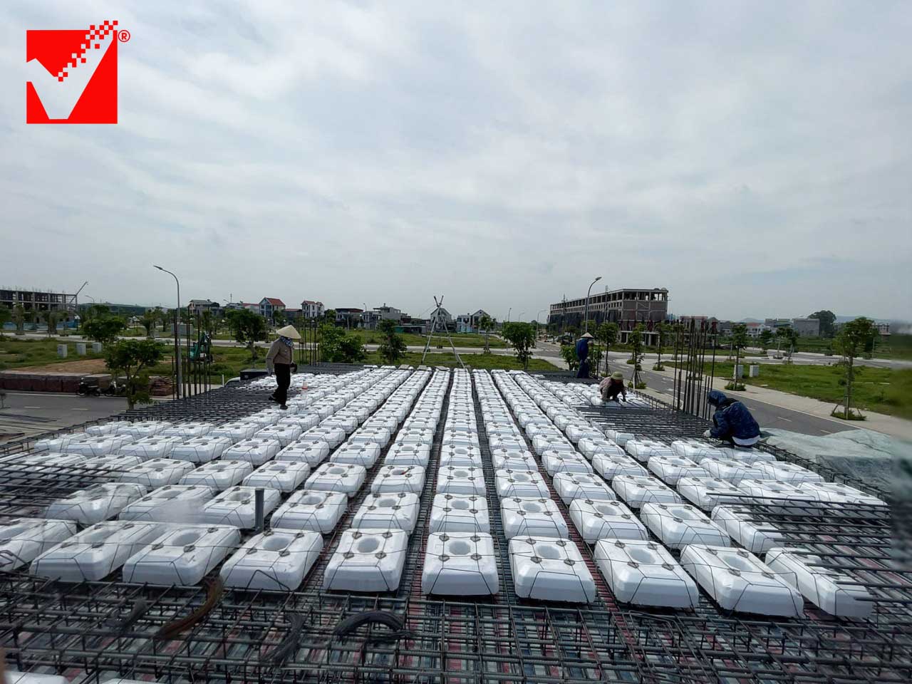 Sàn phẳng lõi xốp công trình Thanh Tuấn tại Bắc Giang