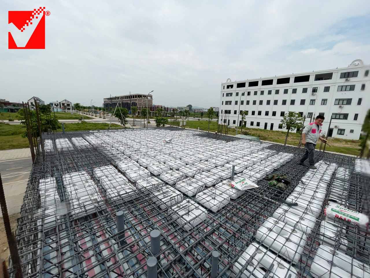 Sàn phẳng lõi xốp công trình Thanh Tuấn tại Bắc Giang