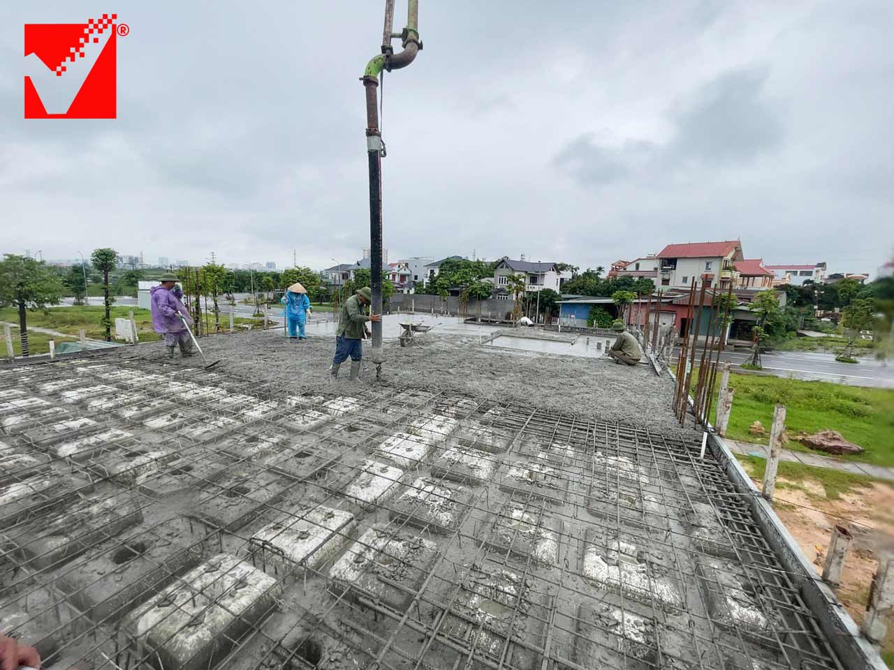 Sàn phẳng lõi xốp công trình Thanh Tuấn tại Bắc Giang