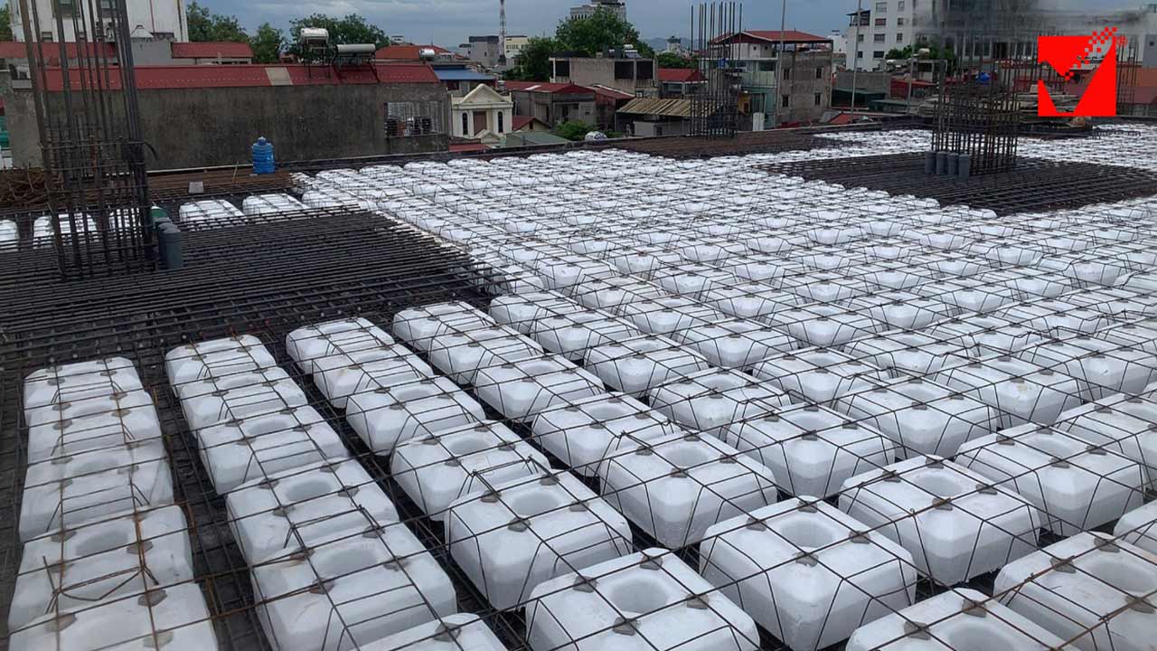 Thi công sàn tầng 5-6 công trình VP Mặt Trời Việt