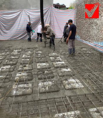 Thi công sàn phẳng không dầm công trình Minh Khang - Nam Định