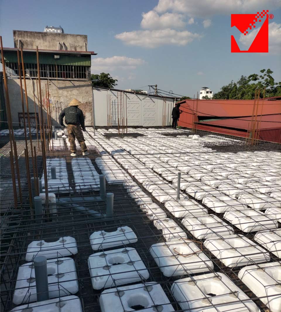 Sàn phẳng lõi xốp công trình Nguyễn Hinh tại Bắc Ninh