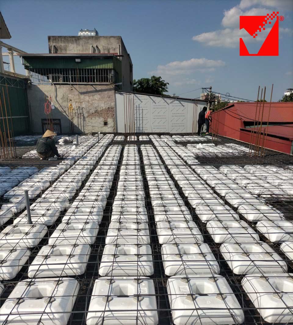 Sàn phẳng lõi xốp công trình Nguyễn Hinh tại Bắc Ninh
