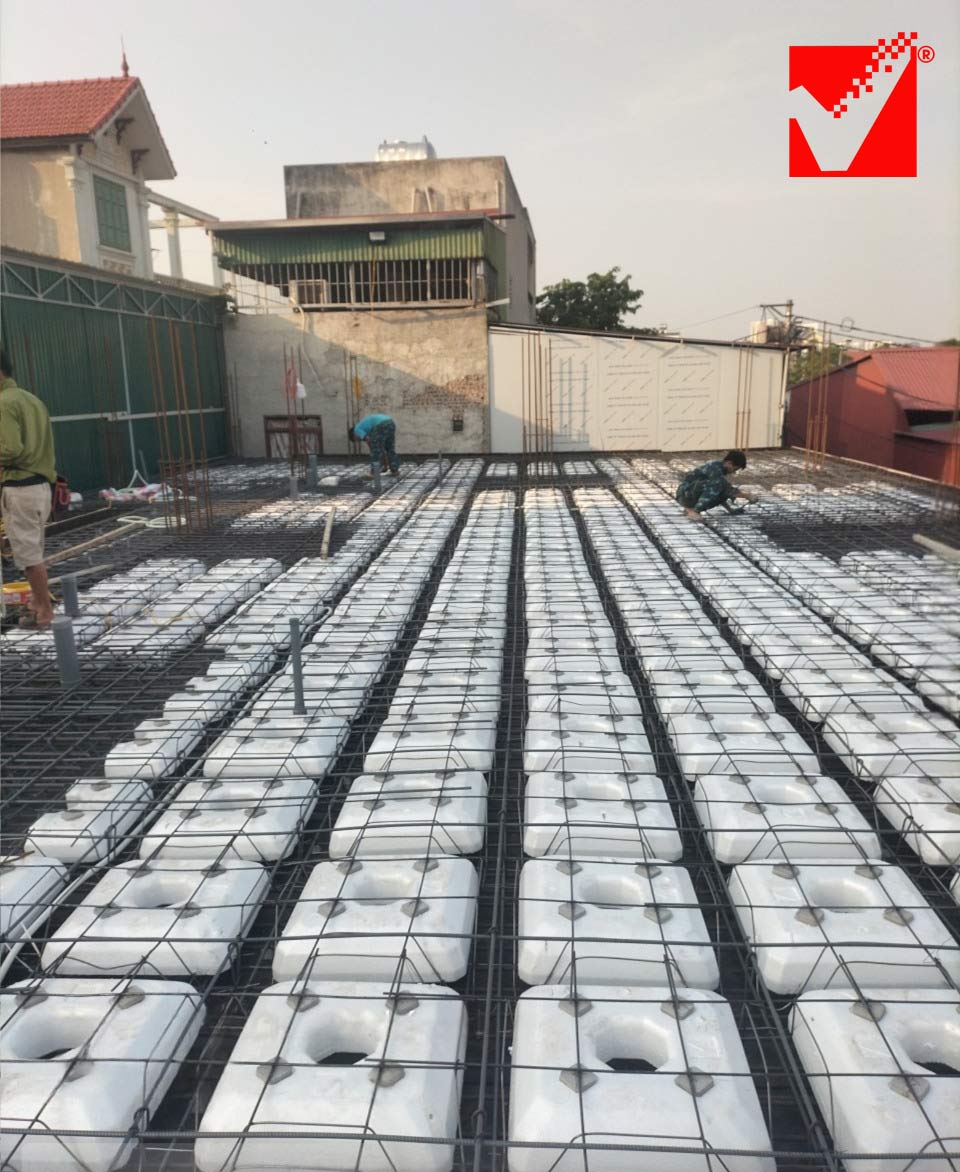 Sàn phẳng lõi xốp công trình Nguyễn Hinh tại Bắc Ninh