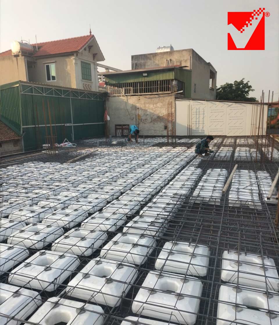 Sàn phẳng lõi xốp công trình Nguyễn Hinh tại Bắc Ninh