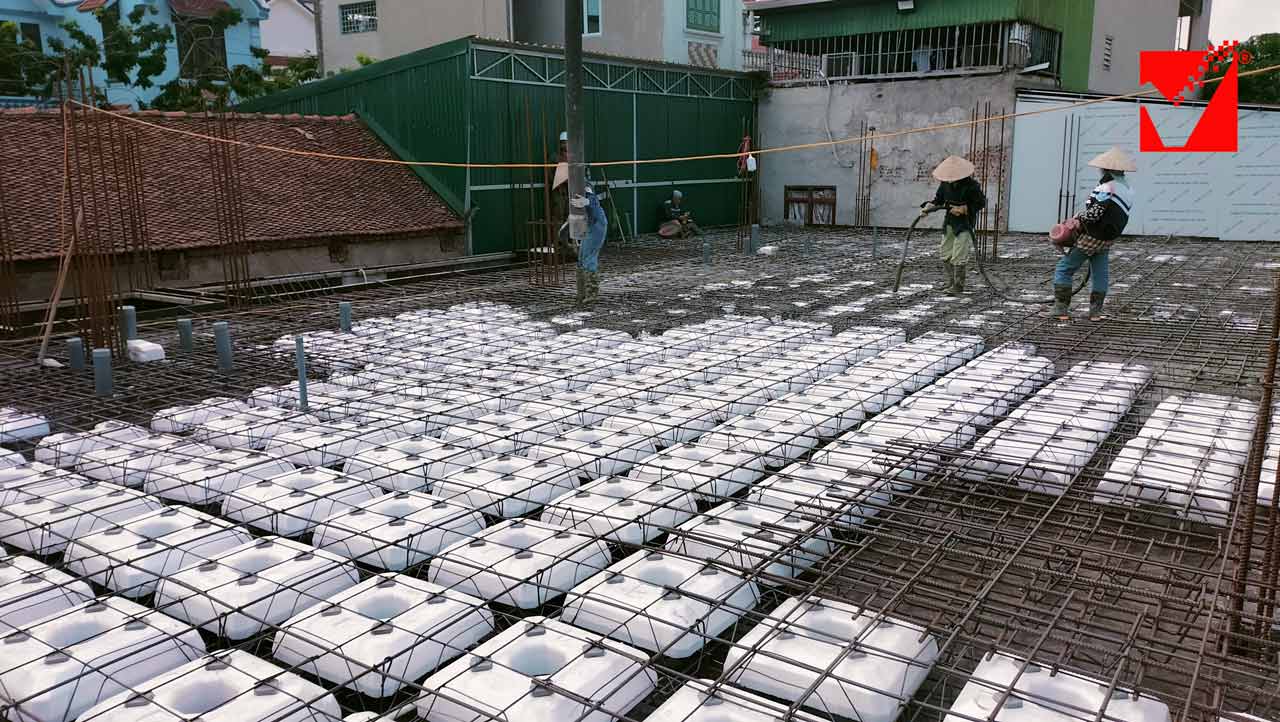 Sàn phẳng lõi xốp công trình Nguyễn Hinh tại Bắc Ninh