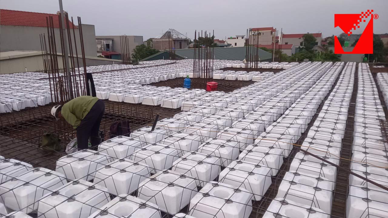 Sàn phẳng vượt nhịp nhà xưởng Anh Viết - Hưng Yên