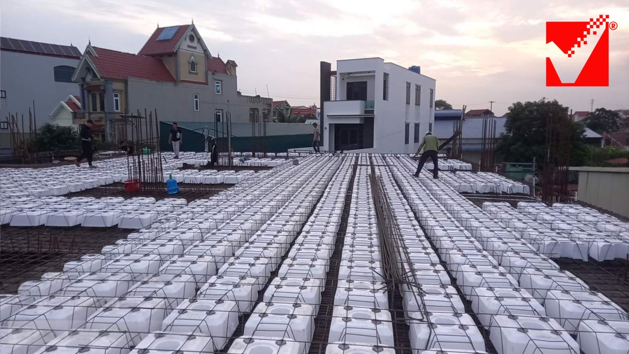 Sàn phẳng vượt nhịp nhà xưởng Anh Viết - Hưng Yên