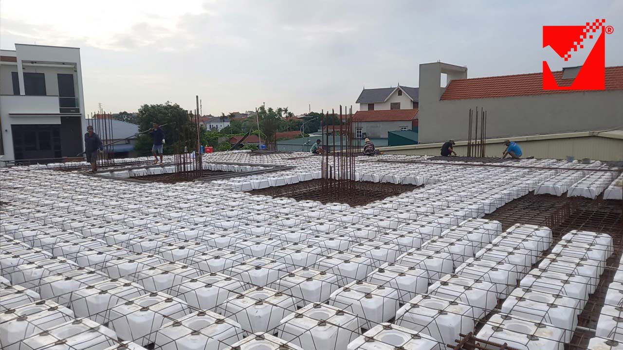 Sàn phẳng vượt nhịp nhà xưởng Anh Viết - Hưng Yên