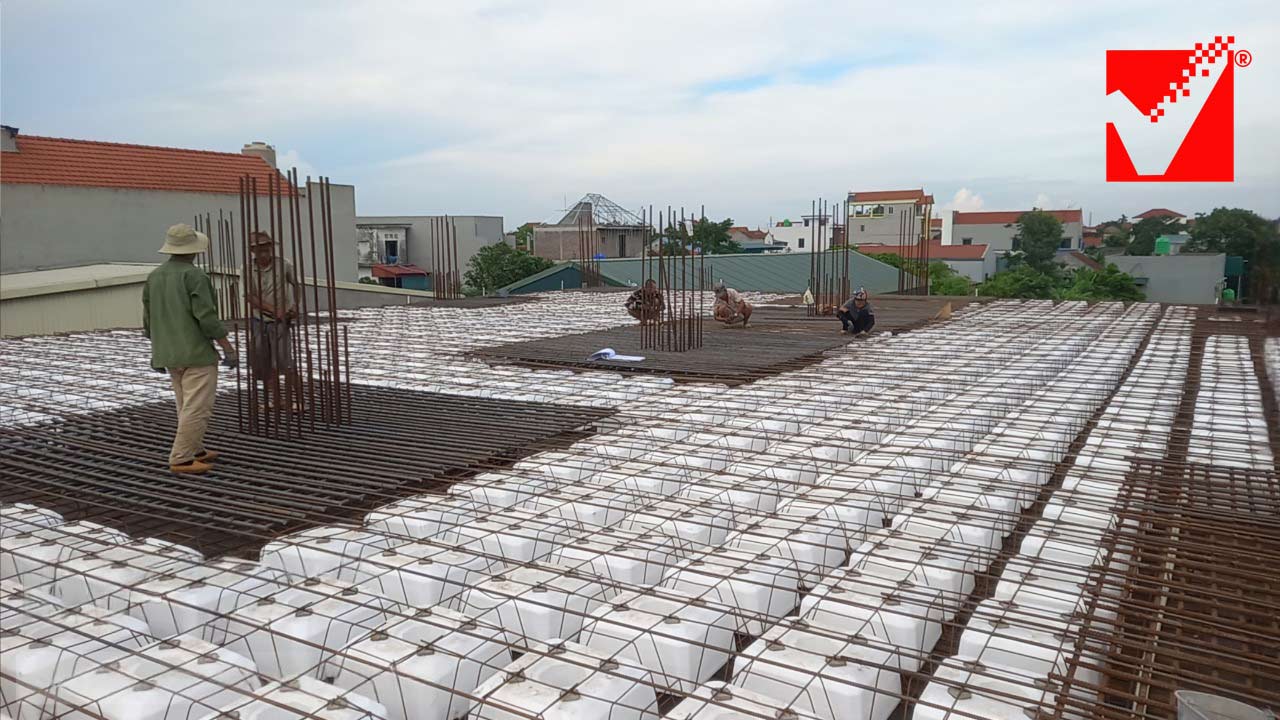 Sàn phẳng vượt nhịp nhà xưởng Anh Viết - Hưng Yên