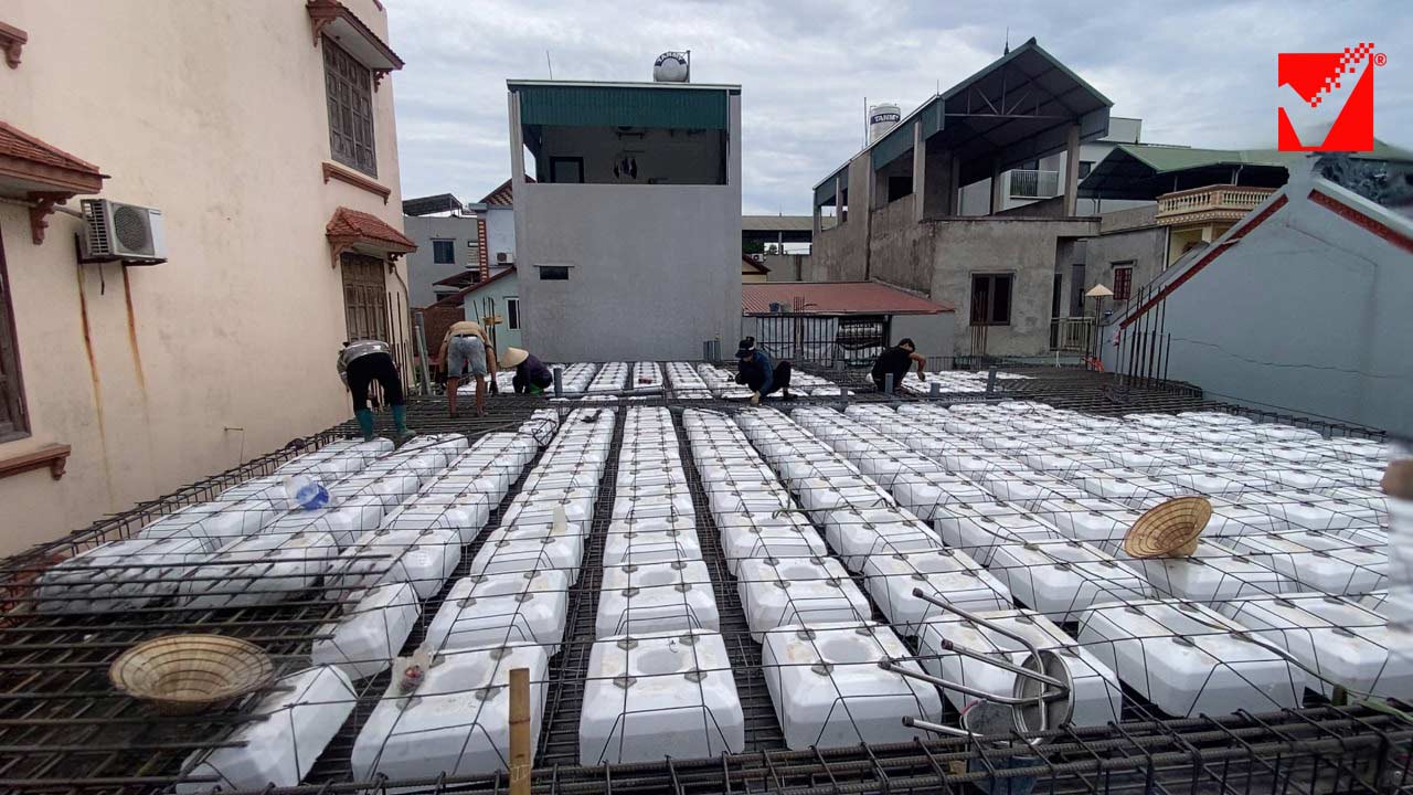 Sàn phẳng lõi xốp công trình Long Nhật - Đông Anh