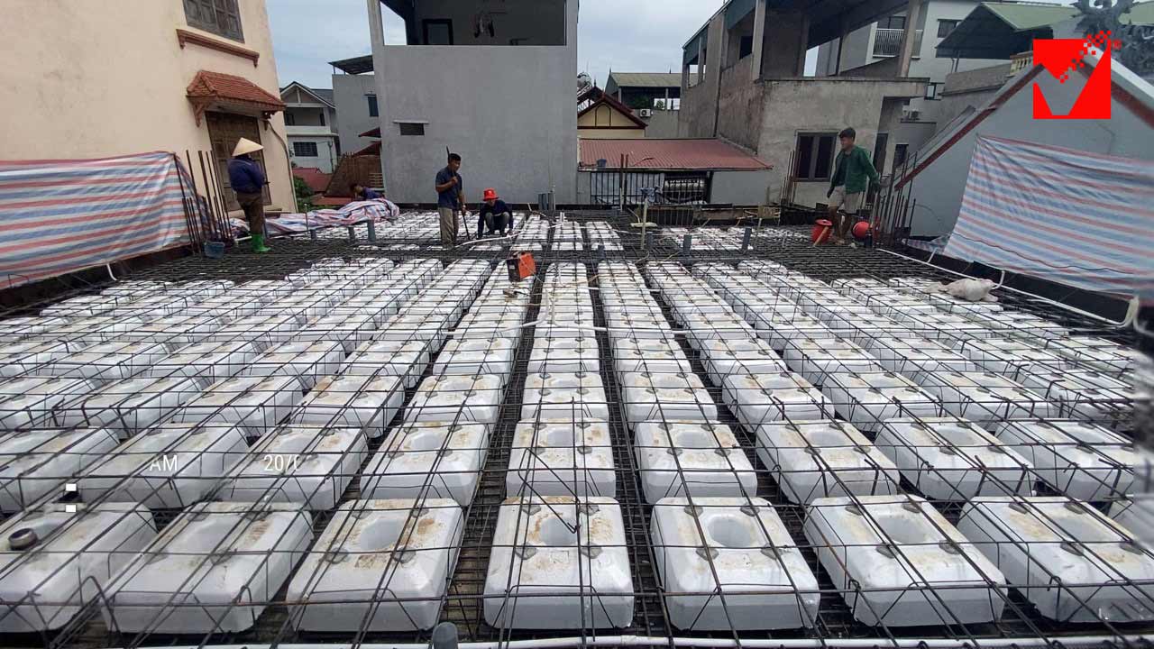 Sàn phẳng lõi xốp công trình Long Nhật - Đông Anh