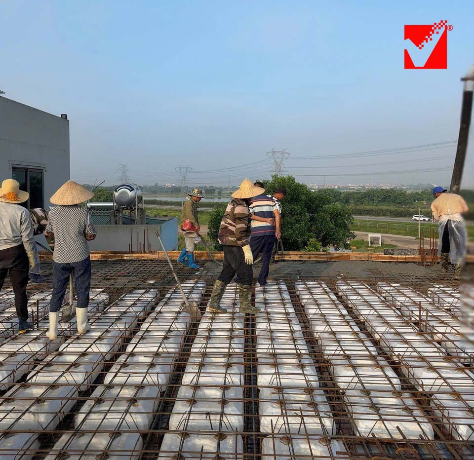 Sàn phẳng lõi xốp công trình Long Nhật - Đông Anh