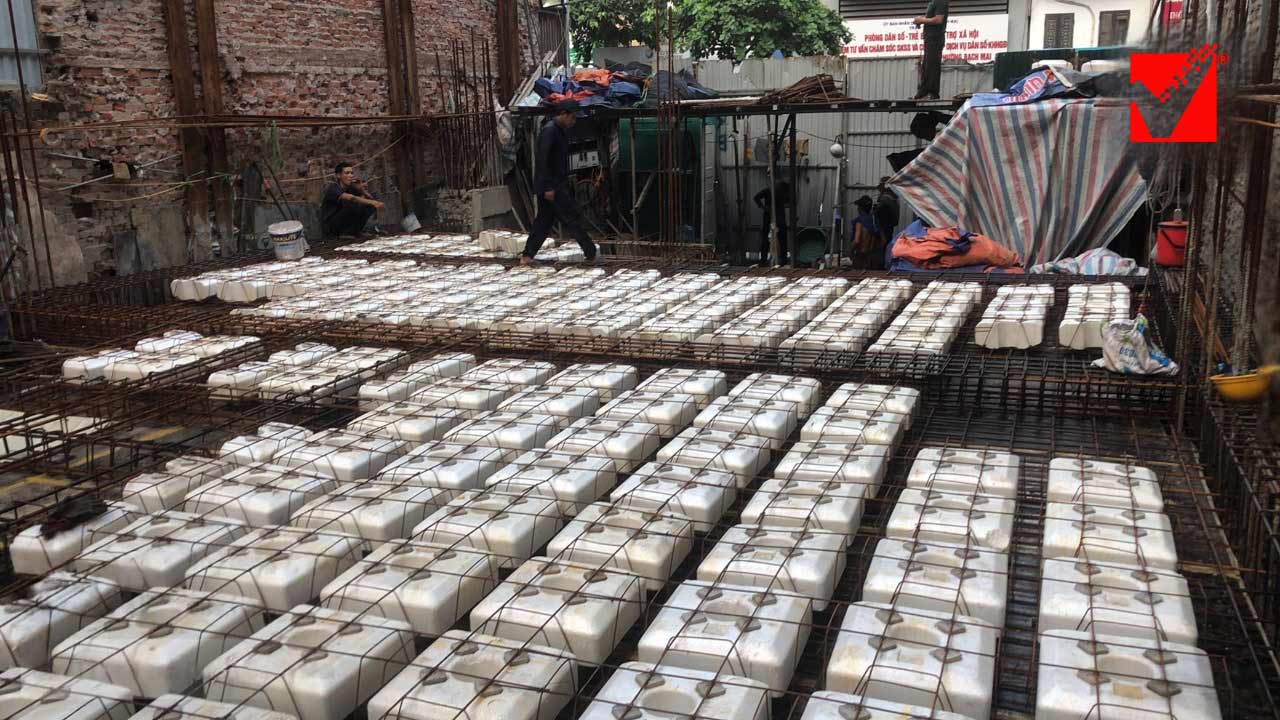 Ứng dụng sàn xốp VRO công trình Hoàng Quyết - Bạch Mai, HN