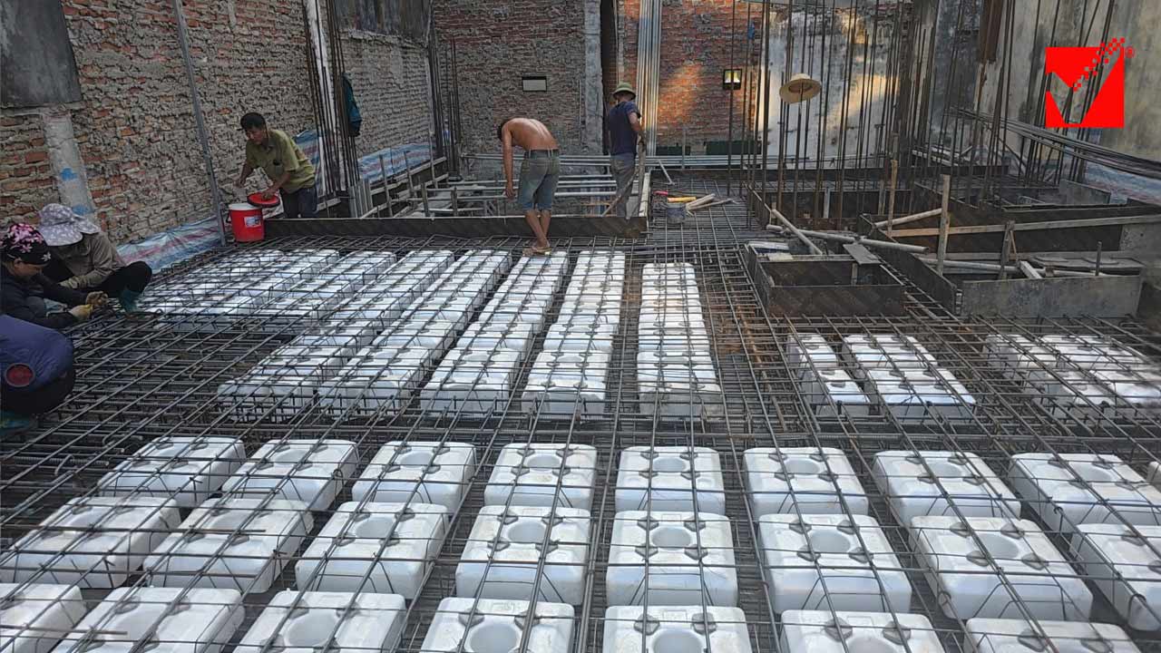 Ứng dụng sàn xốp VRO công trình Hoàng Quyết - Bạch Mai, HN
