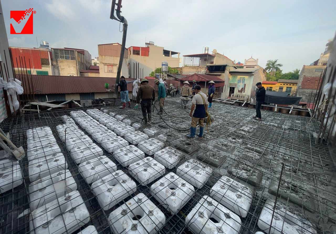 Sàn phẳng lõi sốp S-VRO công trình Hà Trâm - Bắc Giang