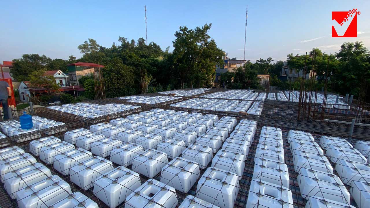 Thi công sàn hộp xốp VRO công trình Tuân Trang - Tuyên Quang