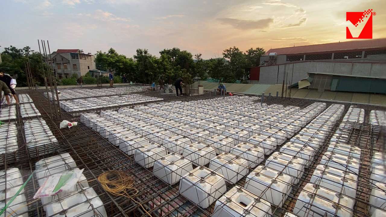 Thi công sàn hộp xốp VRO công trình Tuân Trang - Tuyên Quang