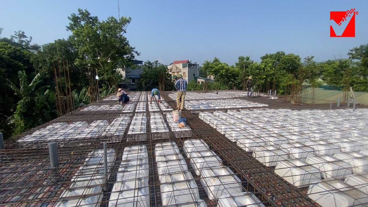 Thi công sàn hộp xốp VRO công trình Tuân Trang - Tuyên Quang
