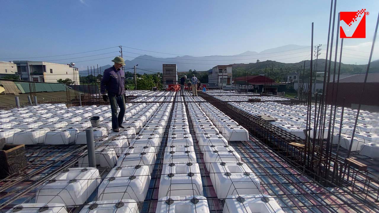 Thi công sàn hộp xốp VRO công trình Tuân Trang - Tuyên Quang
