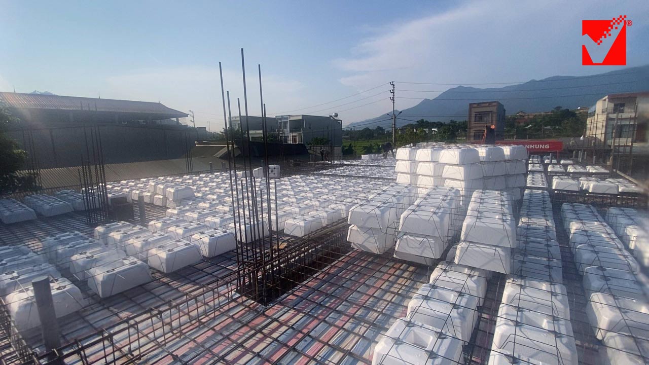 Thi công sàn hộp xốp VRO công trình Tuân Trang - Tuyên Quang