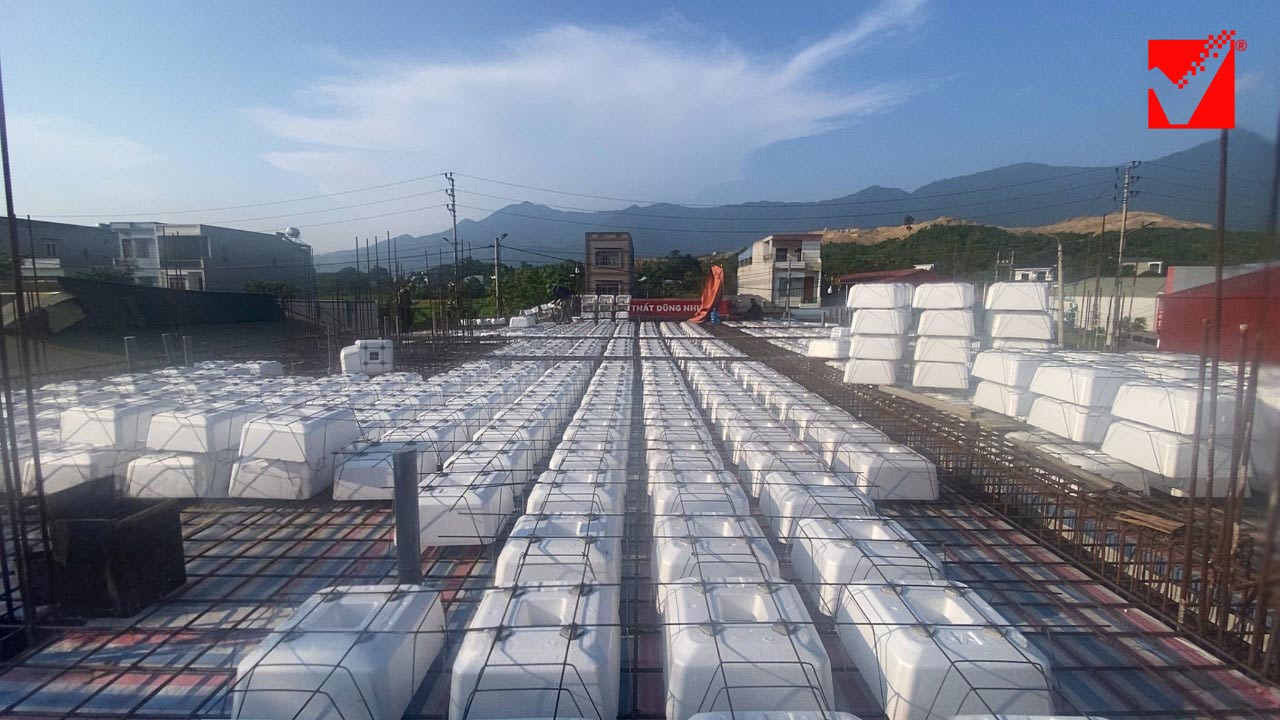 Thi công sàn hộp xốp VRO công trình Tuân Trang - Tuyên Quang