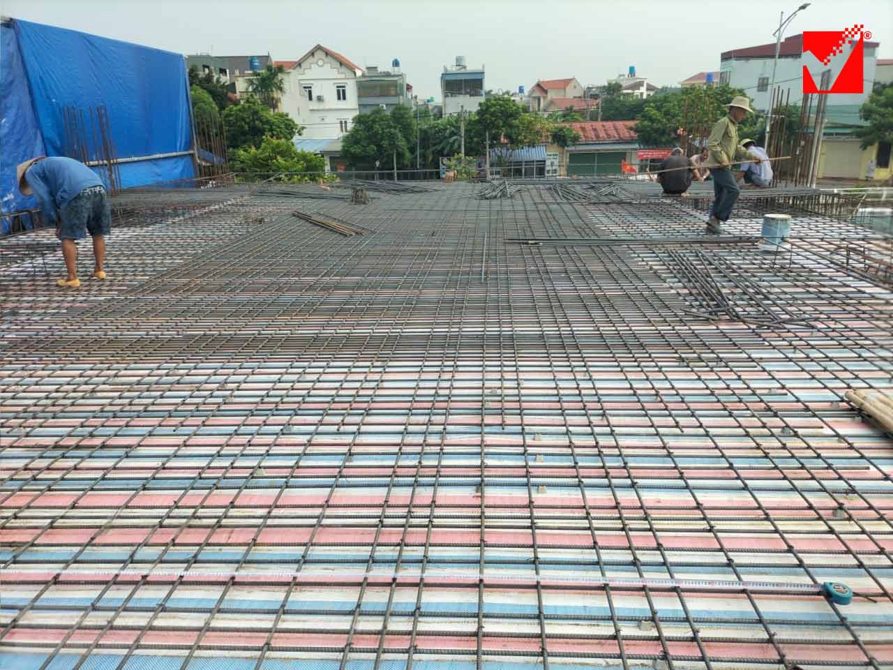 Thi công sàn vượt nhịp VRO công trình Quang Giang - Thái Bình