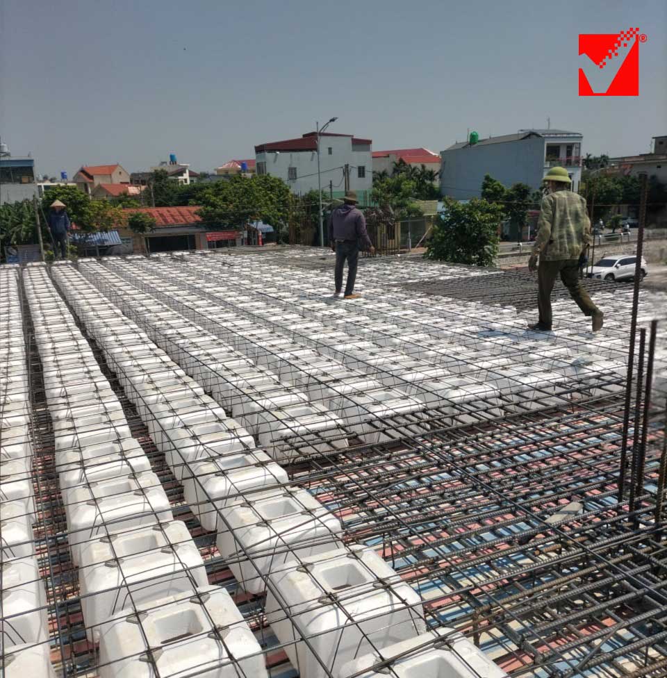 Thi công sàn vượt nhịp VRO công trình Quang Giang - Thái Bình