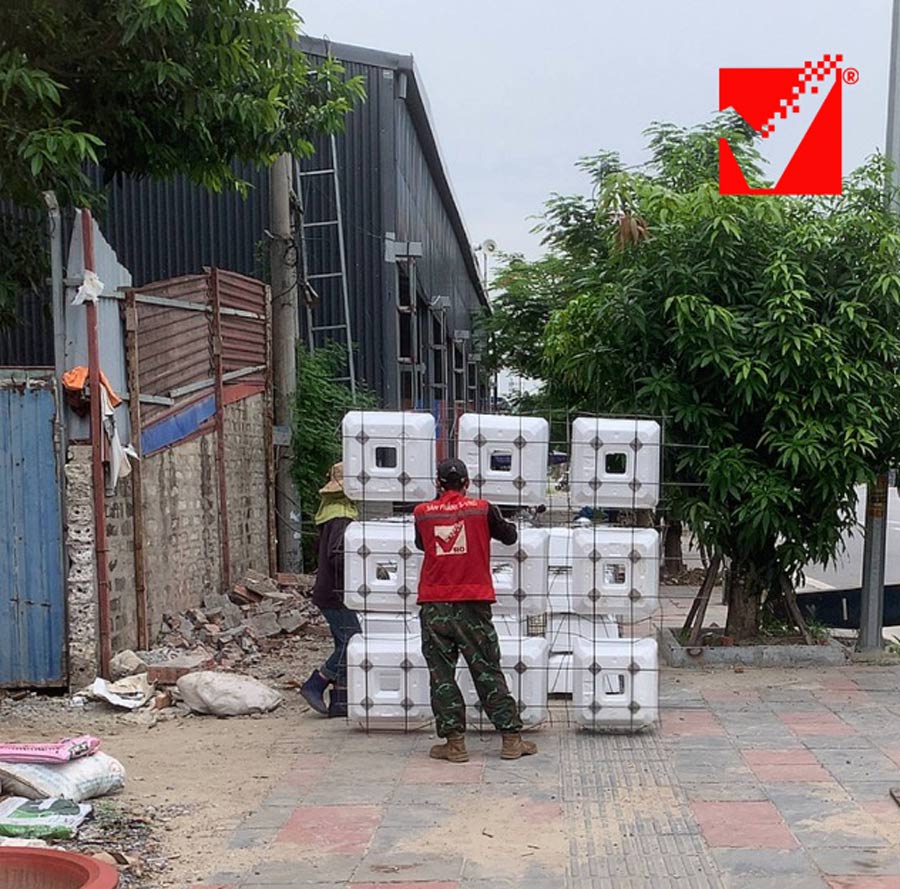 Thi công sàn xốp VRO công trình Duy Cương - Hải Phòng